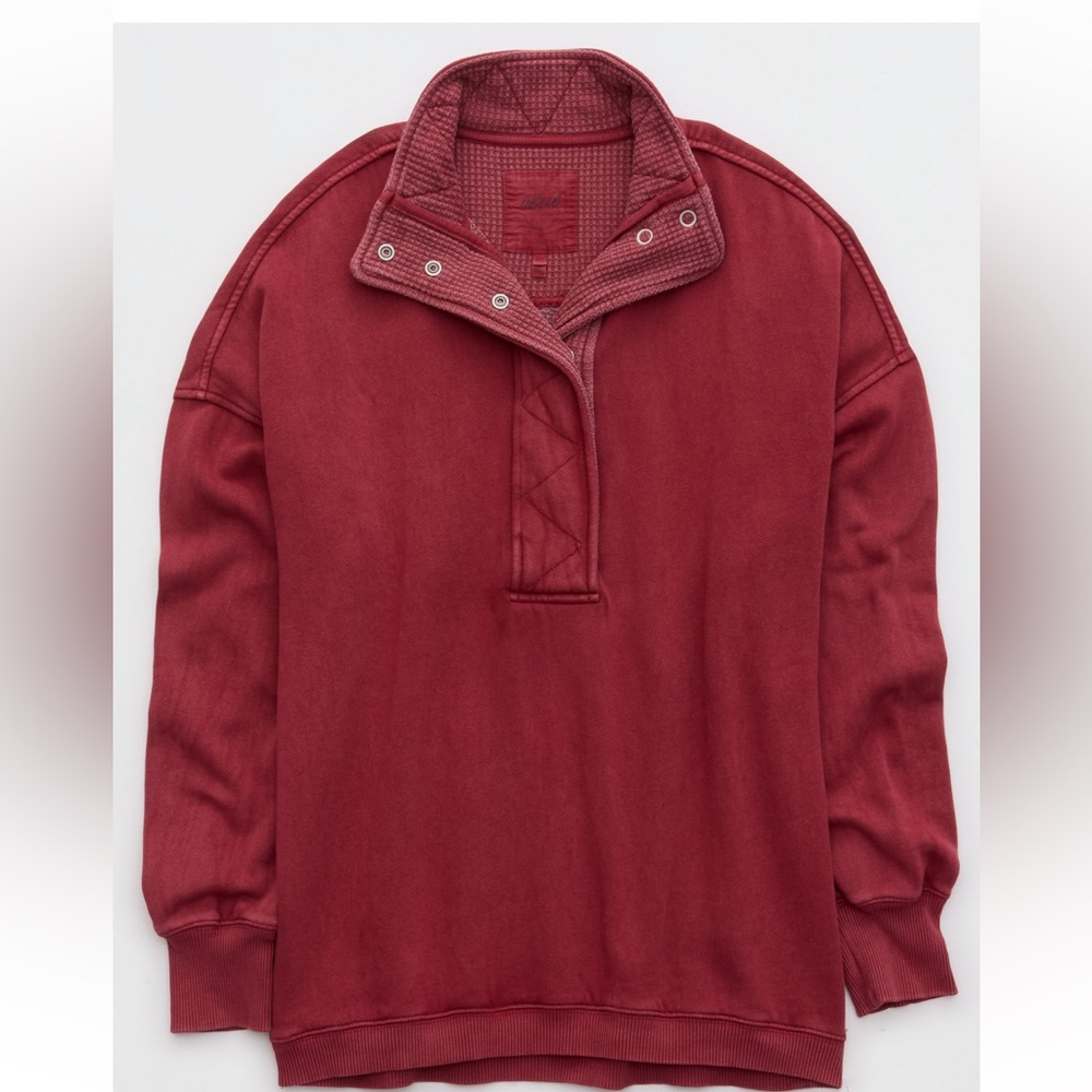 Aerie Getaway Quarter Snap Sweatshirt